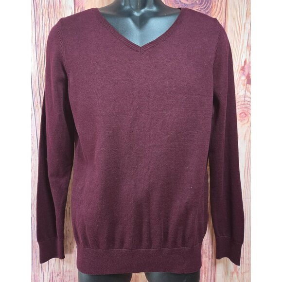 Clique Mens Burgundy V-Neck Sweater Medium NWT - Picture 1 of 8